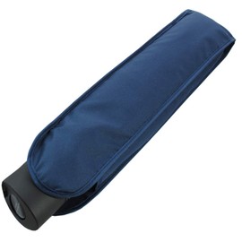 COLLAR AND CUFFS LONDON - Windproof Handy 4cm Flat Umbrella - Reinforced Fiberglass Frame - Auto Open and Close - Strong Compact Small Slim Folding Waterproof Travel - Navy Blue - Men Women