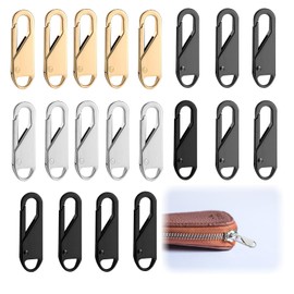 GUOYOU 20 Pcs Zipper Pull Replacement, Detachable Zipper Pulls Replacement, Metal Zipper Pull Tab, Zipper Repair Kit, Zipper Pull Tabs, for Jackets Handbags Backpacks Luggage Suitcase