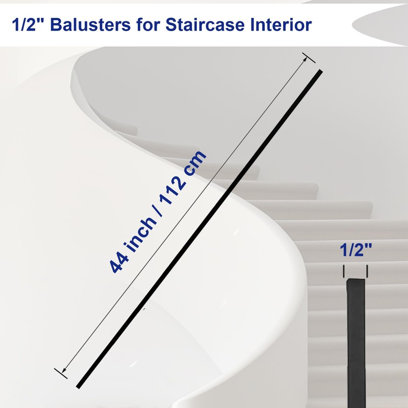 30-Pack Iron Stair Balusters – 44" Square Hollow Metal Spindles