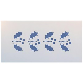 Holly Border Stencil - 6" x 2.1" Christmas Holiday DIY Art & Craft Reusable Sturdy Flexible Painting Template 10 mil Plastic Mylar Wall Floor Tile Craft Stencils - The Artful Stencil