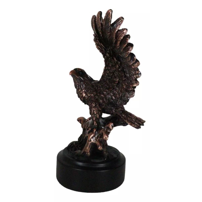 Wings Of Glory Bald Eagle Perching On Tree Bronzed Resin