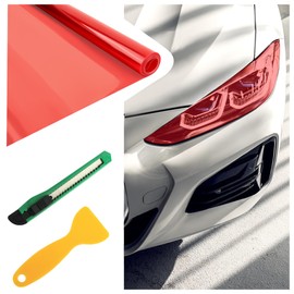 12×47 Inch Headlight Tint Film for Car Fog/Tailight Tint Film,Film Stickers That Changes Tint for Car Headlights,Vivid Headlight Protection Film Car Accessories for Most Cars (Red)