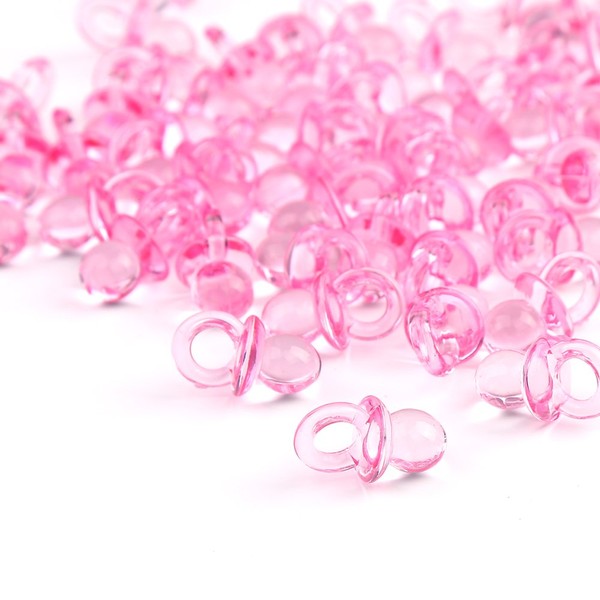 CCINEE100PCS Baby Shower Pink Plastic Dummies Confetti for Baby Shower Girl Decorations