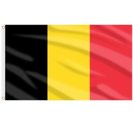AhfuLife Belgium Flag 90 x 150 cm, 1 Piece Belgian National Flag with Brass Eyelets, Belgium Flag for Football Euro Euro Olympic Eurovision National Day 2025 Bar Party Decoration