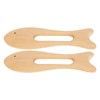 2Pcs Wooden Gua Sha Board Fish Shape Polished Beech Sturdy