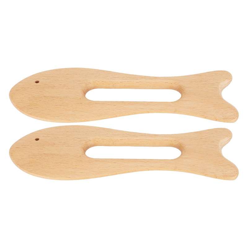 2Pcs Wooden Gua Sha Board Fish Shape Polished Beech Sturdy