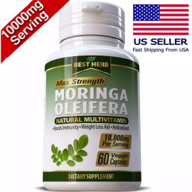 Moringa Oleifera Leaf Pills 60 Capsules Natural Multi Vitamin 10 000mg Organic
