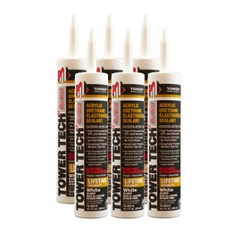 Tower Sealants TS-00215 10.1 fl-Ounce Tower Tech 2 Acrylic Urethane Sealant, White - Pack of 6