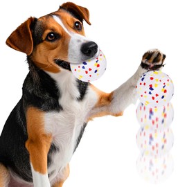 BABORUI Dog Balls, Durable Floating Dog Toy Balls for Aggressive Chewers, Indestructible Fetch Ball for Large Medium Small Dogs, Interactive Bouncy Tennis Ball for Water Play & Teeth Cleaning