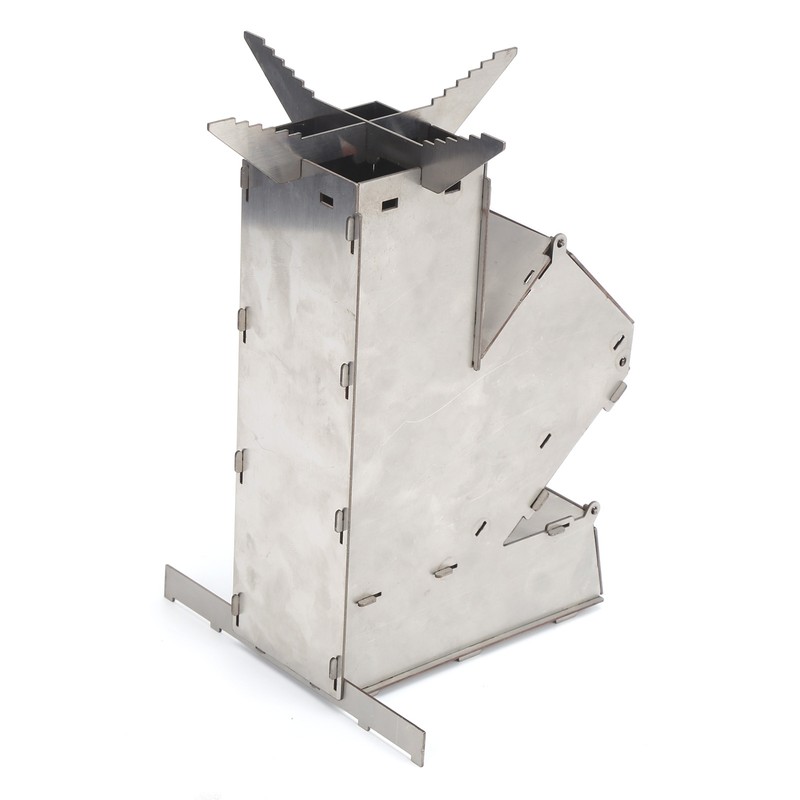 Rocket Stove Portable Durable Convenient Stainless Steel Detachable Backpacking Stove