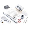 LCEVCGK Shower System, Shower Faucet Set Complete Square Rain Shower
