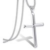 MILACOLATO Solid S925 Sterling Silver Cross Pendant Necklace for Men