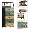Tohomeor Dresser with Fabric Drawers Nightstand with 2 Tier Shelf
