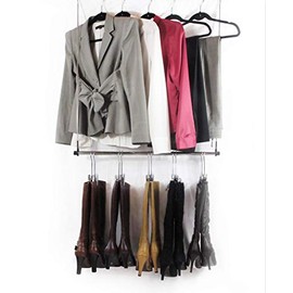 Boottique Boot Organizer: Hanging Boot Rack Doubles Closet Rod Space and Stores Boots- Fits in Most Closets- Hangs, Holds, Shapes, & Protects Every Size and Style of Boots (with 6 Boot Hangers)