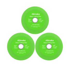 Glass Cutting Disc, Allmake 3pcs Rock Slab Grinding Disc 4 Inch for Angle Grinder, Diamond Glass Cutter Saw Blades for Grinding Cutting Bottle Crystal Ceramic Tile, Discos para Cortar Ceramica