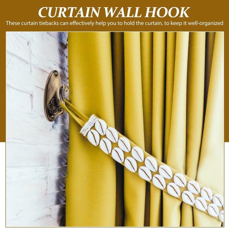 VORCOOL Pair of Swan Style Drapery Curtain Holdbacks Tieback Hooks