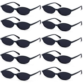 Eyegla Sunglasses Bulk Oval Sunglasses Party Favor 90s Glasses Shades Sunnies for Women,10 Pack