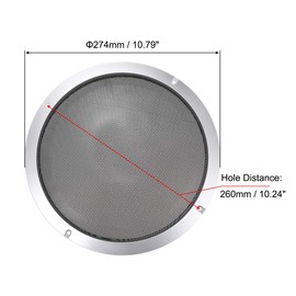 uxcell 10" Speaker Grill Mesh Decorative Circle Woofer Guard Protector Cover Accessories Silver