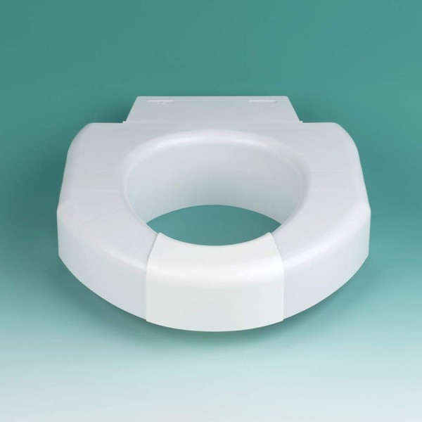 SP Ableware Secure-Bolt 3-Inch Elevated Toilet Seat with Convertible Open/Closed Front – Plastic, White (725790002)