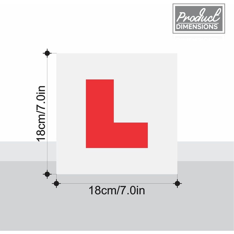 Magnetic L Plates for Learner Drivers, Red and White, 2-Pack