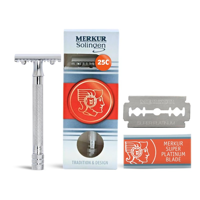 MERKUR 25C Double Edge Safety Razor in Bright Chrome with