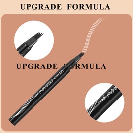 Eyebrow Pen-Magic Eyebrow Pencils for Women,3D Microblading Eyebrow Tattoo Pencil 4 Fork Tip, Eyebrow Contouring Pen With Hair Like Strokes, Create Natural-Looking Brows, Stay On All Day - Black