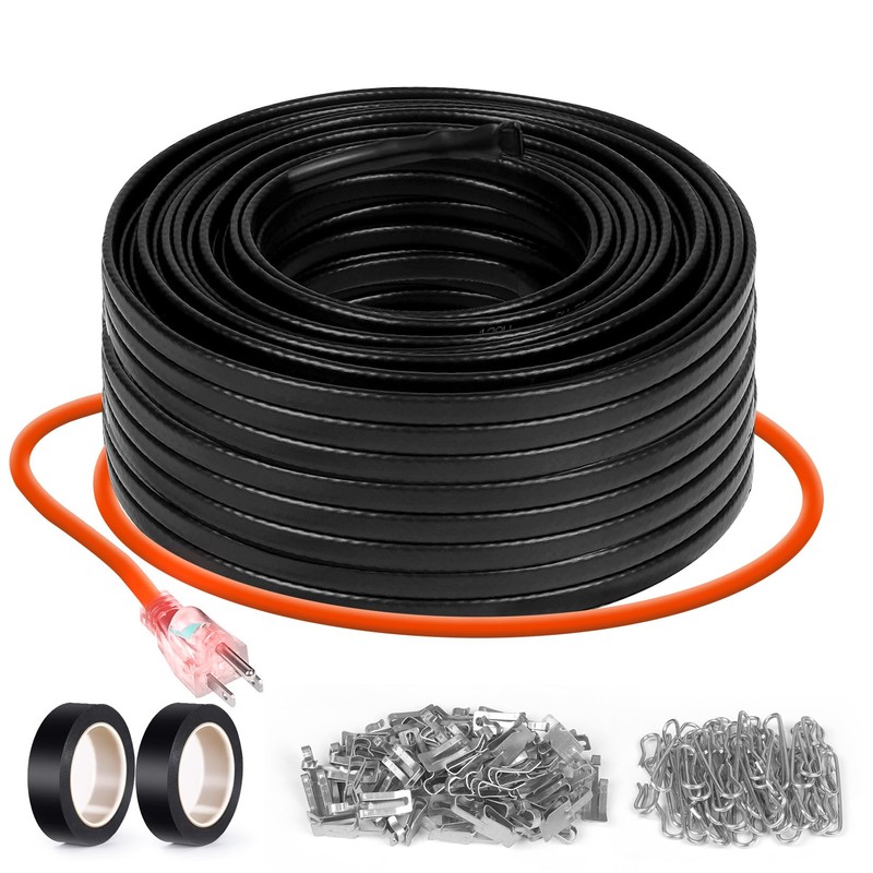 99.5FT(3FT~200FT) Heat Tape for Water Pipes, -40°F Deicing Heating Cable,