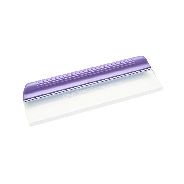 One Pass 12" Classic Waterblade Silicone T-Bar Squeegee Purple…
