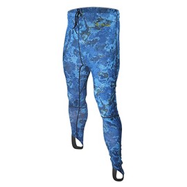 Tilos Camouflage 5.5oz Spearfishing UPF 50+ Rash Guard Pants (L, Blue Camo)