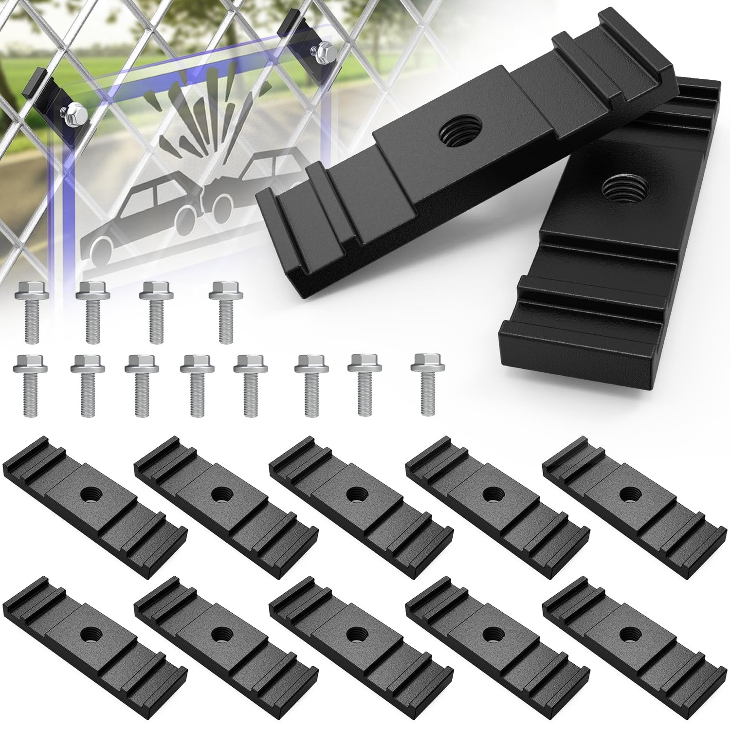 IRENPORU 12 Pcs Chain Link Fence Sign Mount Fastener Bracket Clip Chain ...