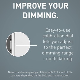 Legrand Radiant RH453PWPW 450W Preset Decorator Rocker Dimmer Light Switch with Locator Light and Screwless Wall Plate for Dimmable LED and CFL Bulbs, Single Pole/3-Way, White (1 Count)