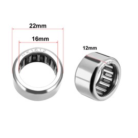 sourcing map HK1612 Drawn Shells Needle Bearing 16 mm Bore Diameter 22 mm OD 12 mm Width DE