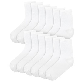 A2Z 4 Kids Boys Girls Back to School Cotton Rich Plain Ankle - Socks 970 6 Pack White 2-3 (6-8.5)