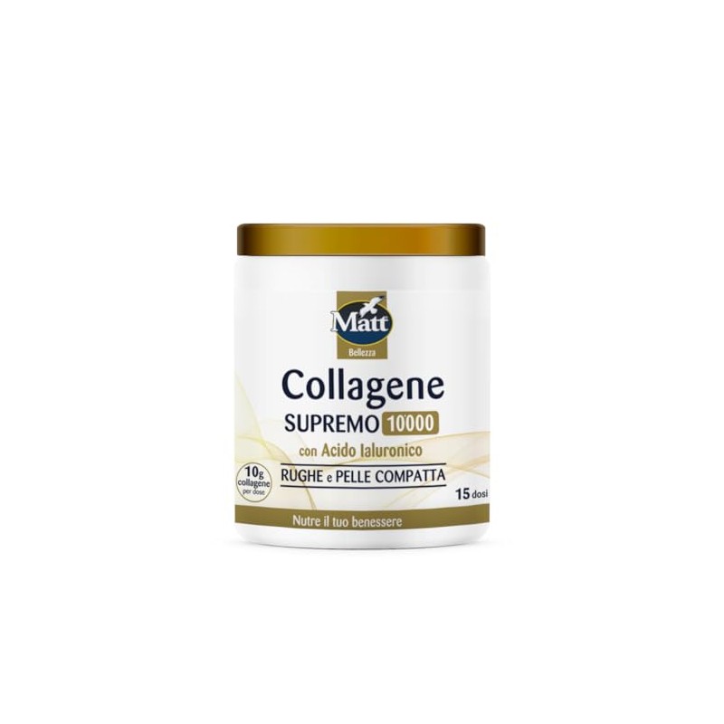 Matt, Collagene Supremo 10000, Integratore Alimentare con Peptidi di Collagene,