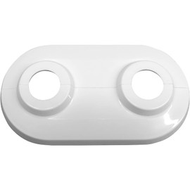 10 Plastic Double Rosettes - Made in Germany | with the ingenious click closure, easy installation, axle dimension 35 mm and 50 mm for pipes 12, 15, 16, 18 to 22 mm pipe cladding, pipe sleeves, cover