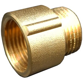 Invena 1/2" BSP (15mm) Pipe Thread Extension Female x Male Cast Iron Brass - 15mm long