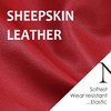 NOVBJECT Women Leather Mittens Finger Rabbit fur Lining Winter Sheepskin