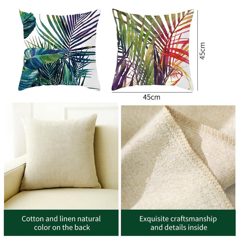 4PCS Decorative Throw Pillow Covers 18x18 Inch Square Cushion Covers