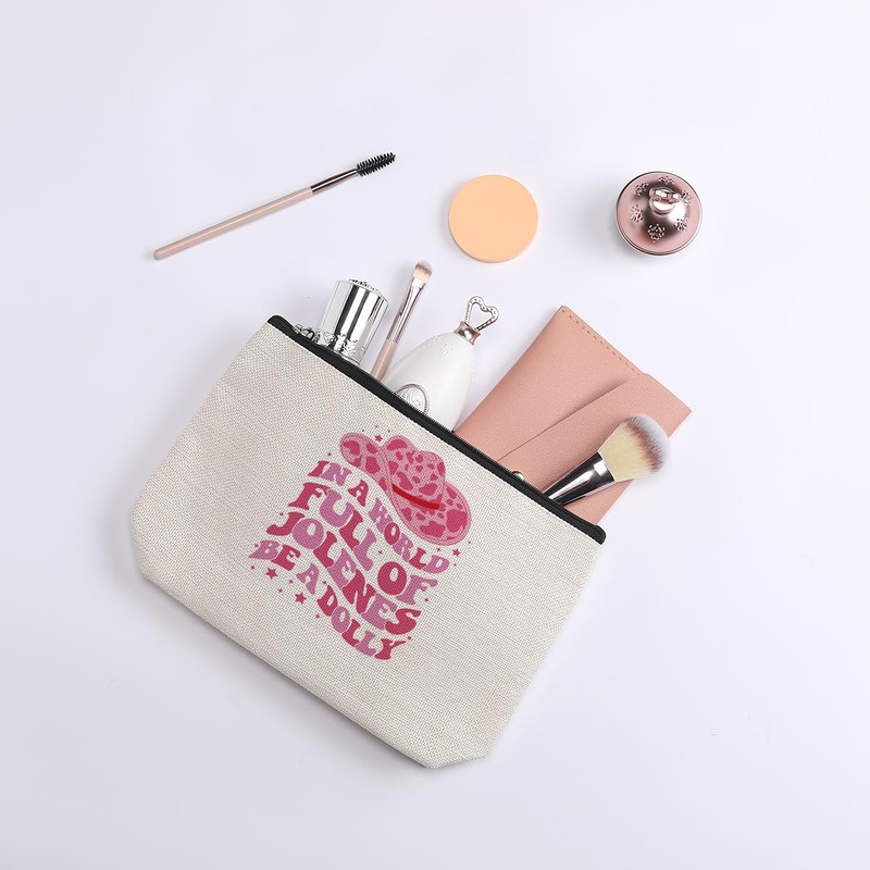 kdxpbpz Country Pink Dolly Theme Makeup Bag Pouch Country Music