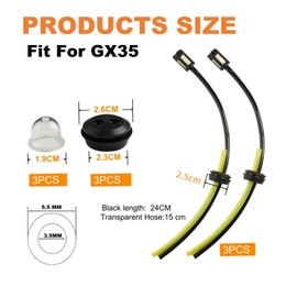Strimmer Fuel Line by Aurdox, Universal Strimmer Fuel Pipe, Fuel Line Hose Kit, Petrol Strimmer Parts, Fuel Hose for Brush Cutter Brush Cutter Trimmer Mower Hedge Trimmer - 3 Sets