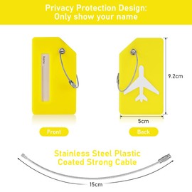 Flintronic Pack of 2 silica gel luggage tags, suitcase, luggage tag, ID label, tags with name tag, address label, suitcase tag, travel accessories