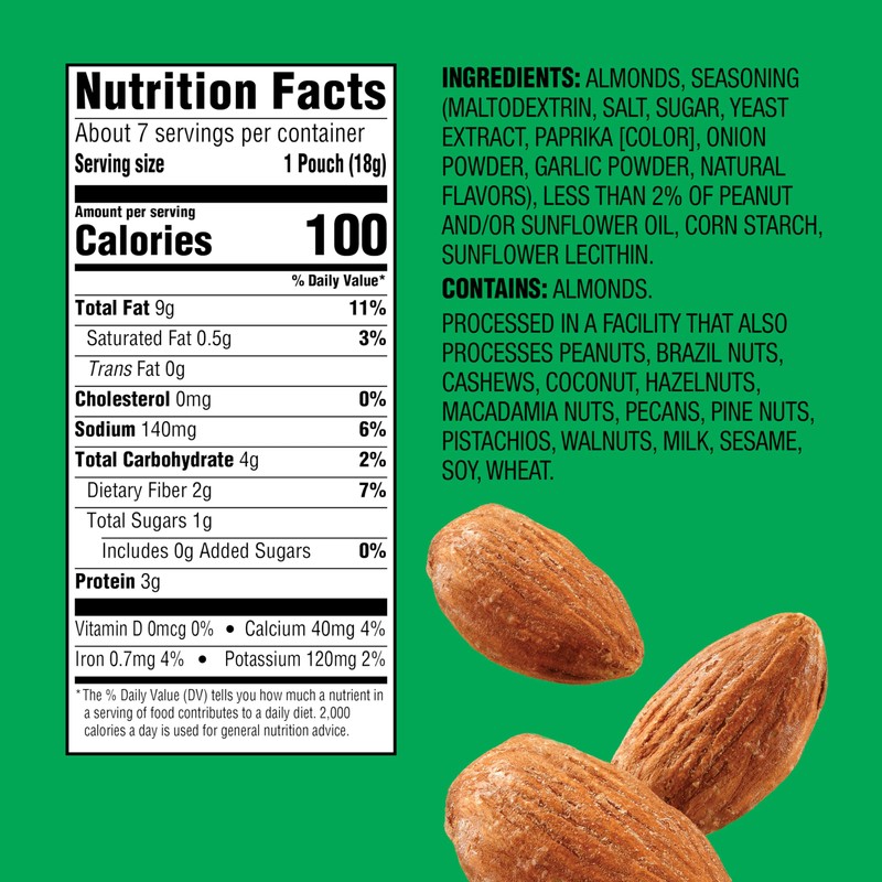 Emerald Nuts, Dry Roasted Almonds 100 Calorie Packs, 0.63 Ounce