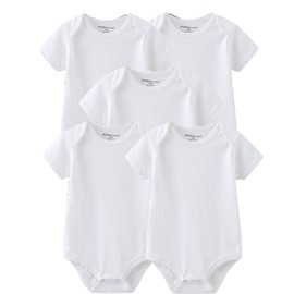 Kiddiezoom Baby Unisex Cotton Bodysuits 0-12 Months Baby Gift 5-pack Baby clothes