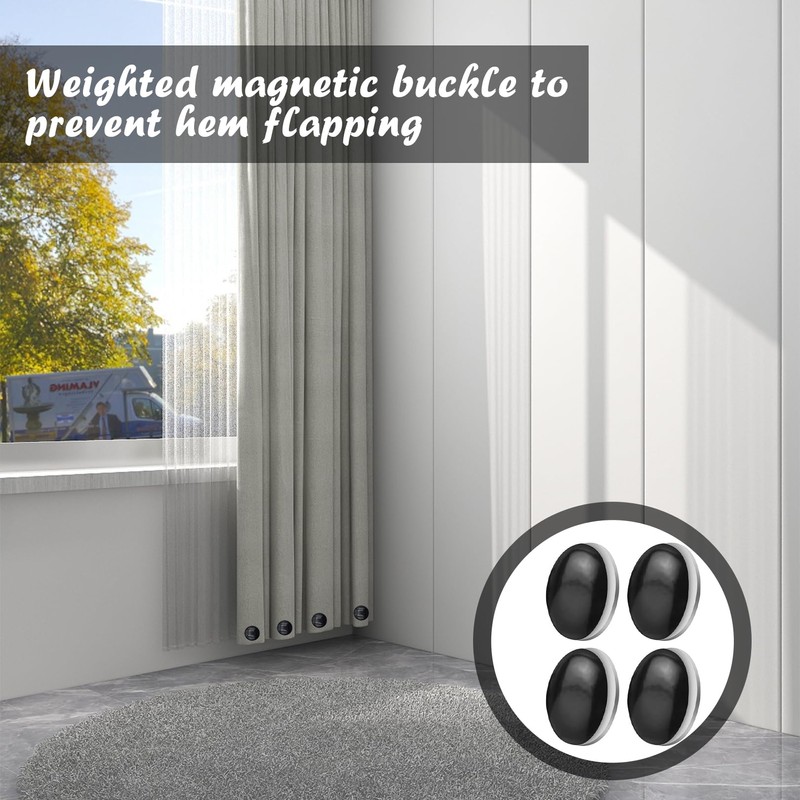 4 Pcs Shower Curtain Magnets, Waterproof Curtain Weights, Shower Curtains