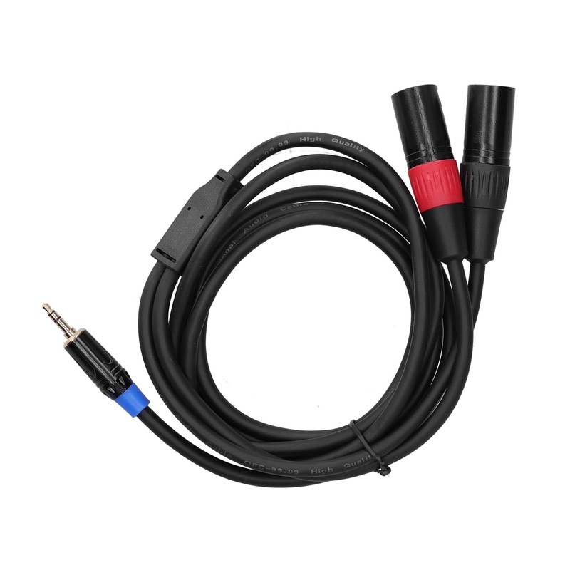 3.5mm Stereo Male to Dual 2 XLR Male Plug Connector