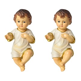 ibasenice Pack of 2 Religious Sacred Children Ornament Jesus Baby Statue Decor Decoraciones para sala de casa Christmas Decorations Outdoor Gift Jesus Baby Statue Figure Church Decoration