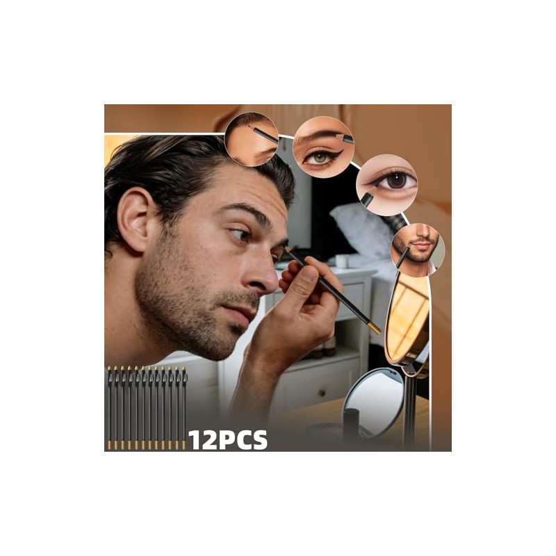 Lápiz de Barbero, 12 Pcs con Sacapuntas (Negro)