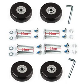 LOTOWELZON 4Pcs Set Luggage Replacement Wheels 40mm with 6mm(0.24") Bearings Repair Kits ABEC 608zz for Suitcase and Inline Outdoor Skate and Caster Board (40 * 18mm/1.57"*0.7")