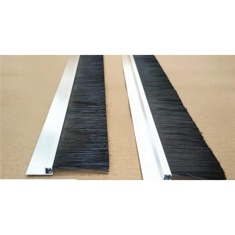Two Pieces Door Bottom Sweep Silver Color Aluminum Alloy Extra