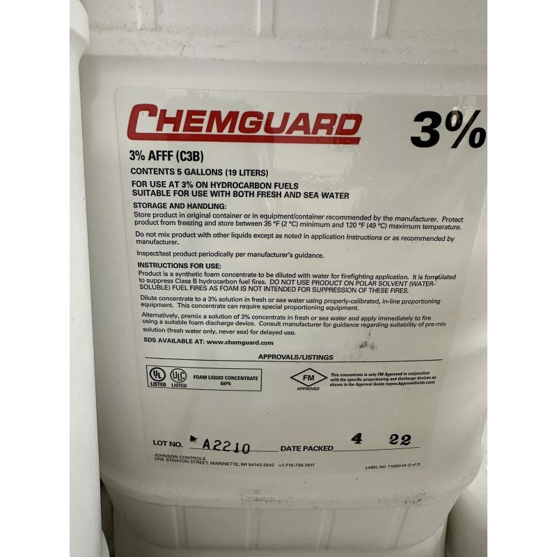Chemguard 3% AFFF FOAM Product C3B Manufactured 12/2022 New Sealed